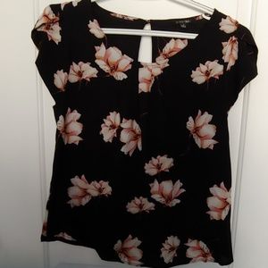 Black floral blouse